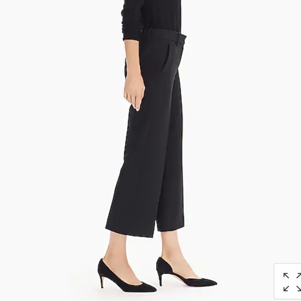 J. crew wide leg Peyton crop pants in 4 season stretch. Size 2 petite, Black